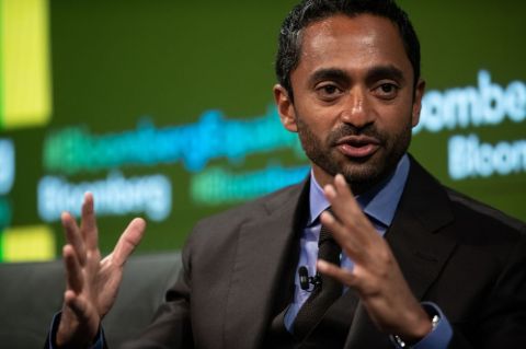 Chamath Palihapitiya caught on the camera while taking in an interview.